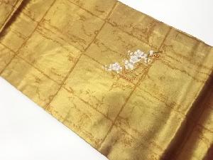 格子に梅模様織出し名古屋帯